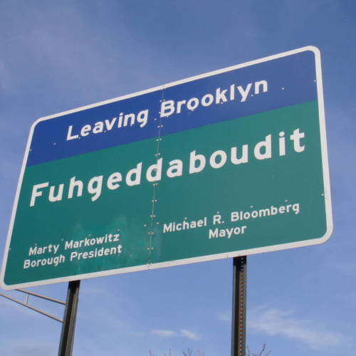 Leaving Brooklyn sign