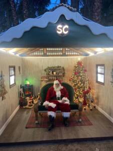 Santa Clause sitting down